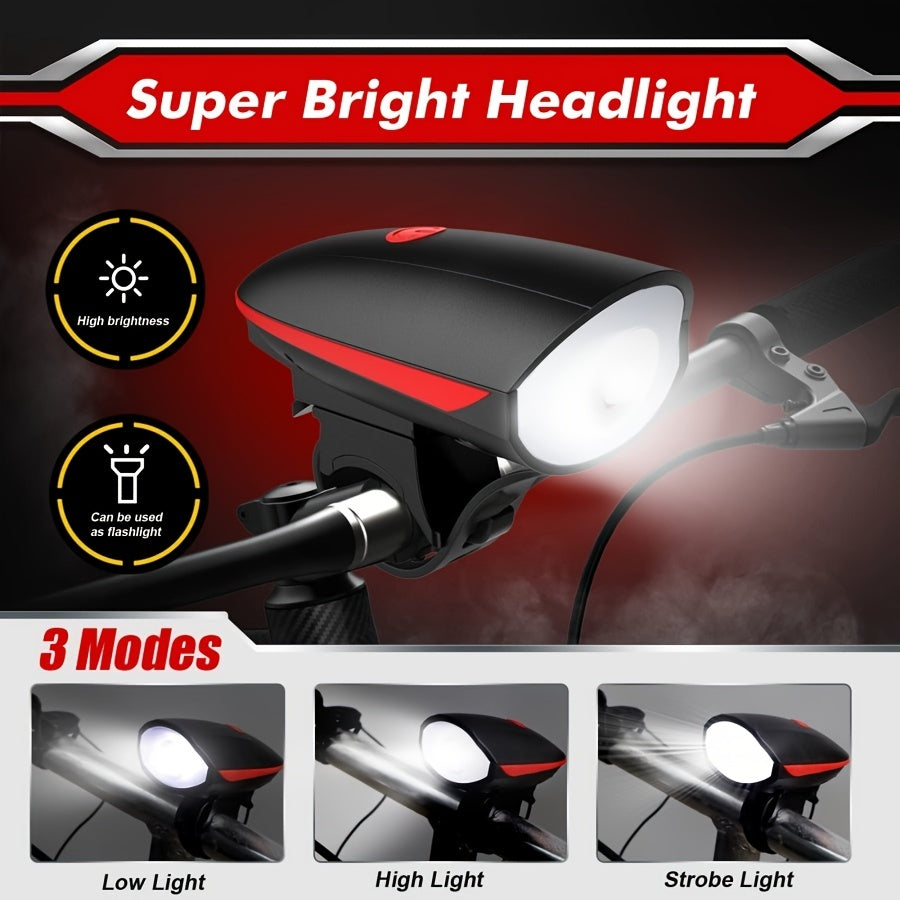 Outdoor Super Bright Bicycle Light, LED Bike Headlights With Louder Speaker, Bike Headlight Bicycle Accessories, Mountain Road Bike Lights For Riding/cycling Lighting
