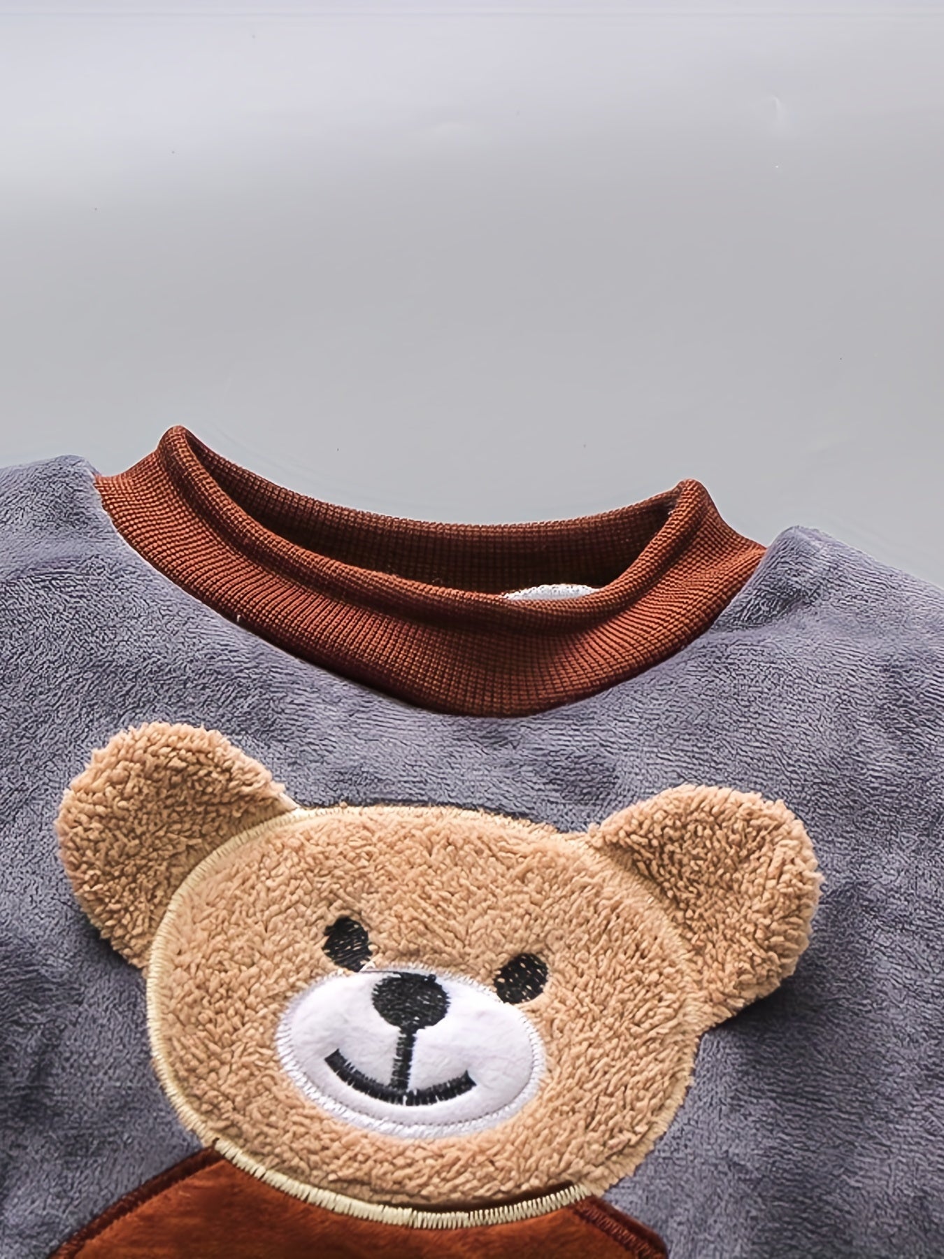Boy's Thermal Velvet Outfit 3pcs, Bear Patchwork Sweatshirt & Hooded Vest & Jogger Pants Set, Toddler Kid's Clothes For Spring Fall Winter Daily & Outdoor Wear