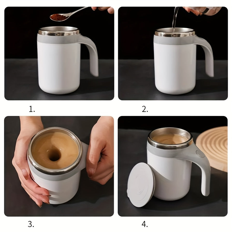 Fully Automatic Stirring Cup, Multifunctional Electric Coffee Mug, Lazy Rotating Magnetic Stainless Steel Milk Mug, And Travel Mug.