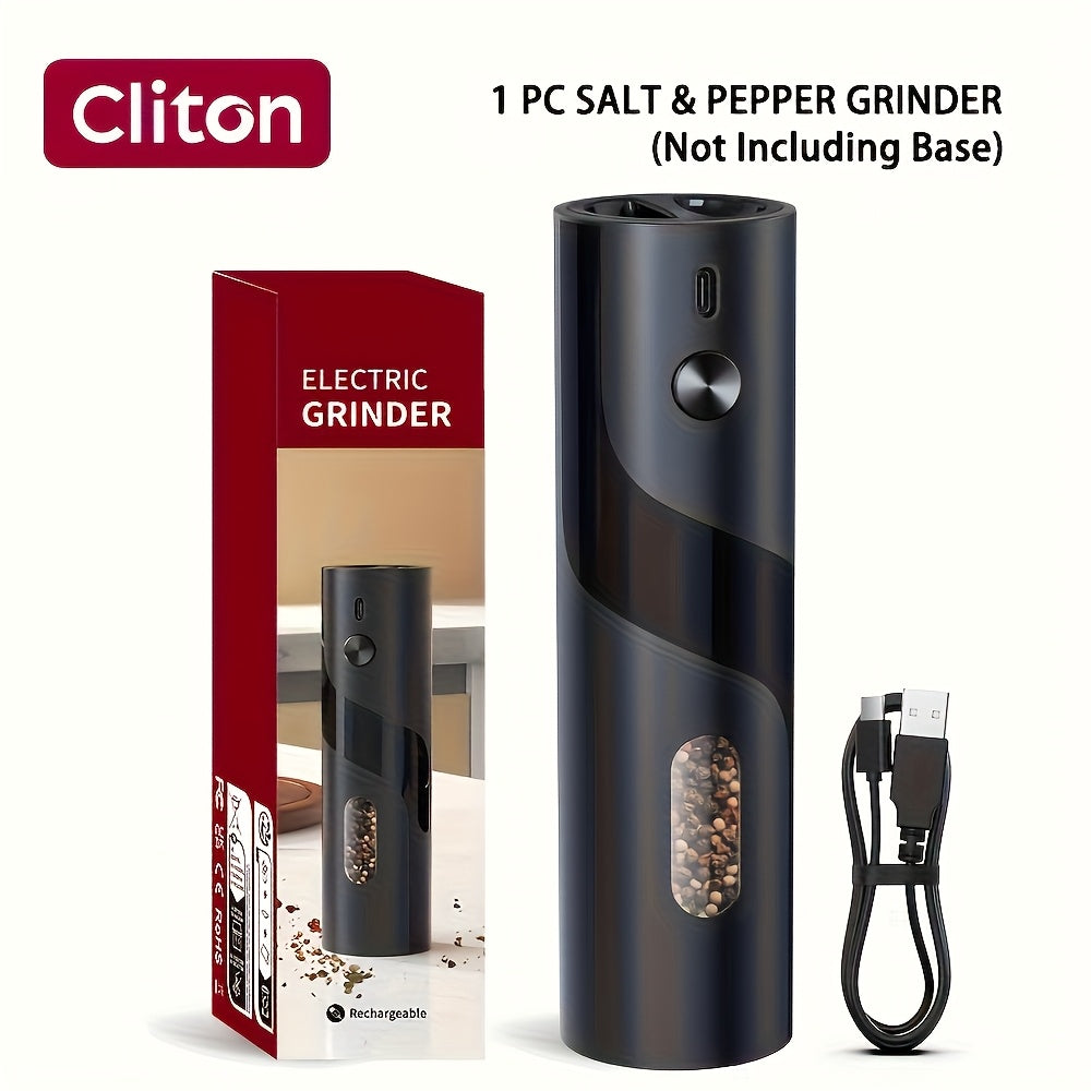 1pc or 2pcs Rechargeable Electric Salt & Pepper Grinder with LED Light - Automatic Salt & Pepper Mills, USB Charging, Adjustable Coarseness, 110ml Large Capacity, Ideal for Kitchen & Dining Use, Kitchen Spice Mill | Modern Ki