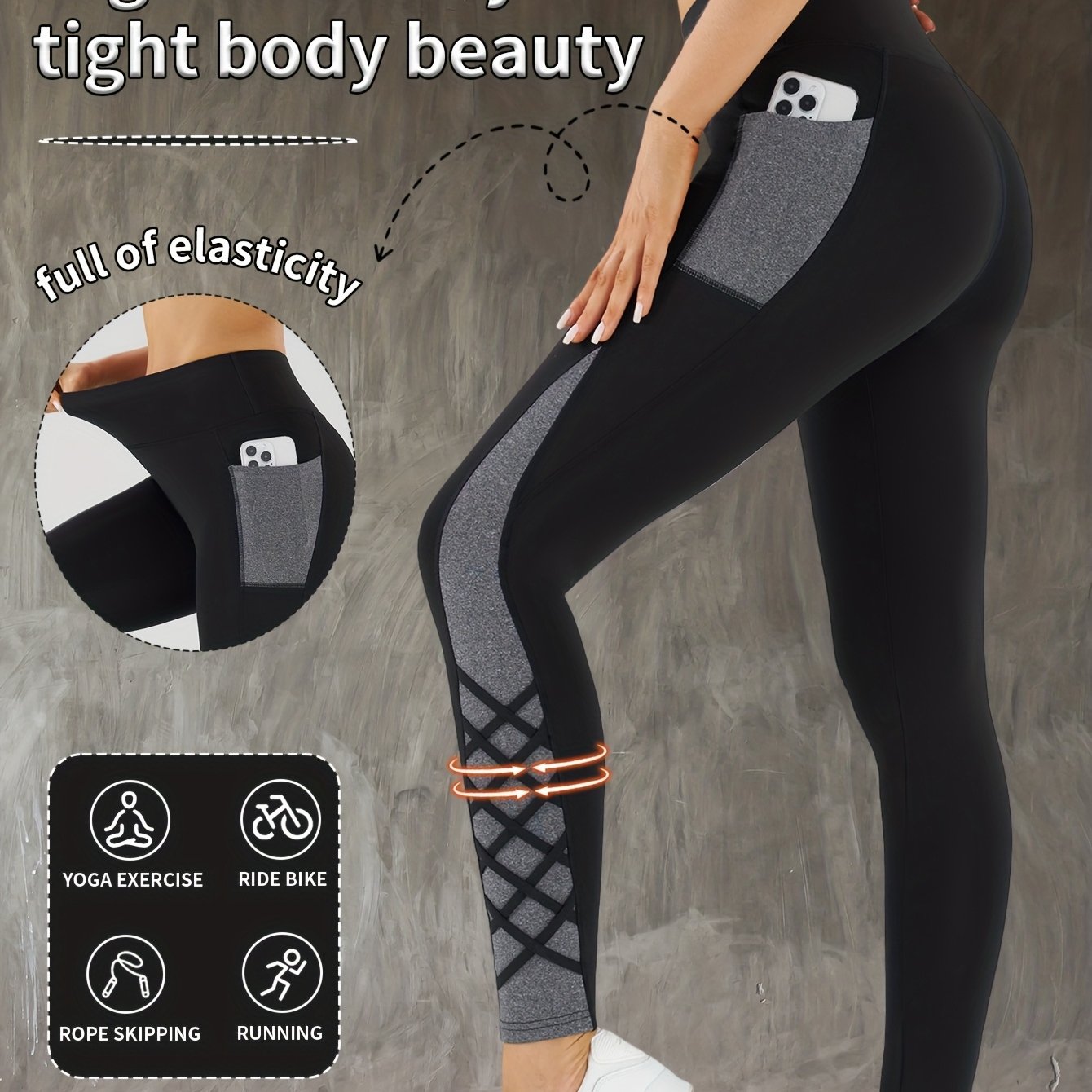 Women's High-Waisted Yoga Pants - Non-See-Through Tight Butt-Lifting Workout Leggings, Stretchy Yoga Pants with Side Compression for Gym, Running, Pilates - All-Season Fitness & Casual Athletic Pants, Gym Apparel, Colorblock