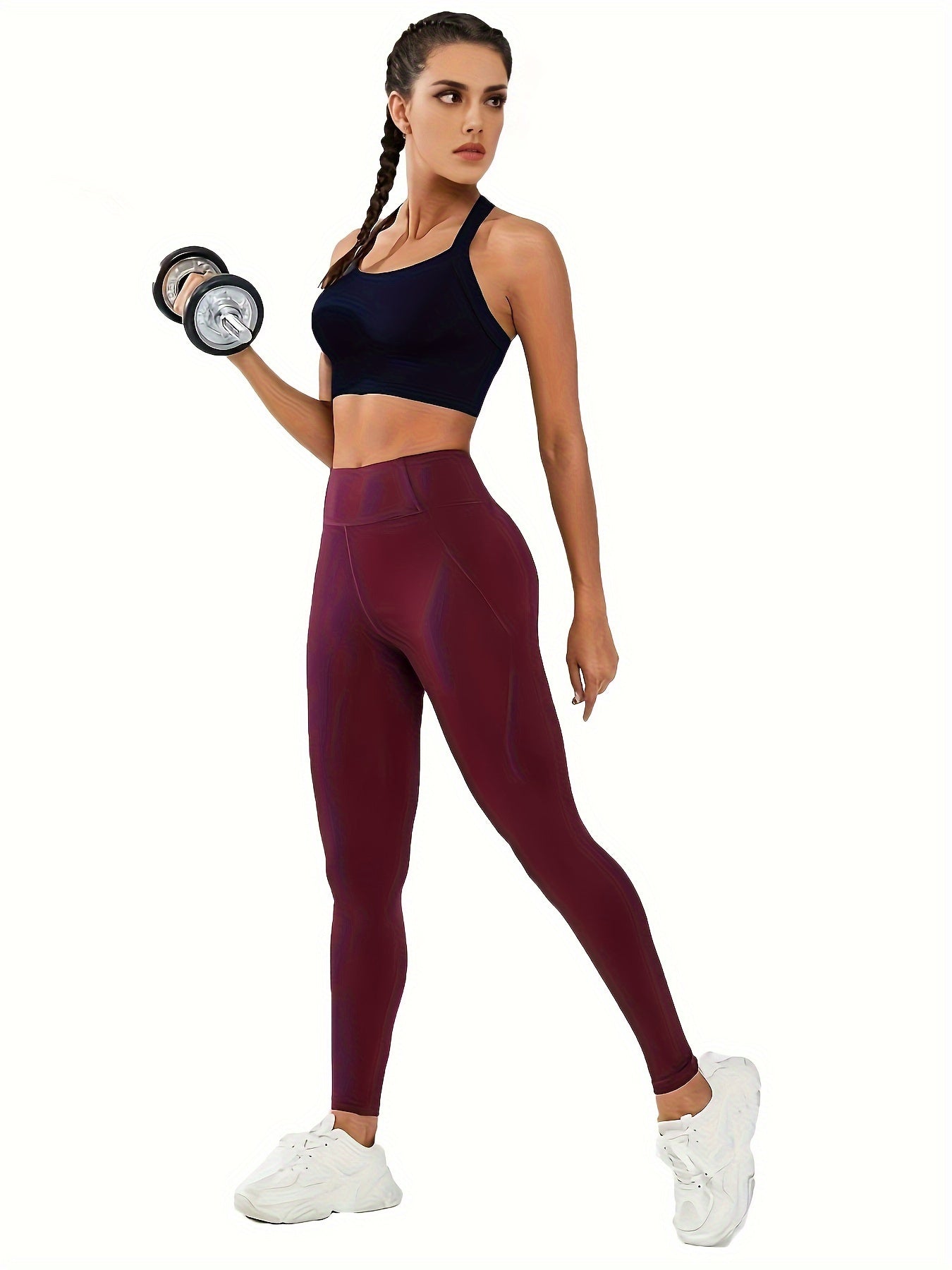 Solid Color Sports Running Bra, Seamless Fitness Top, Women's Activewear ( No Padded)