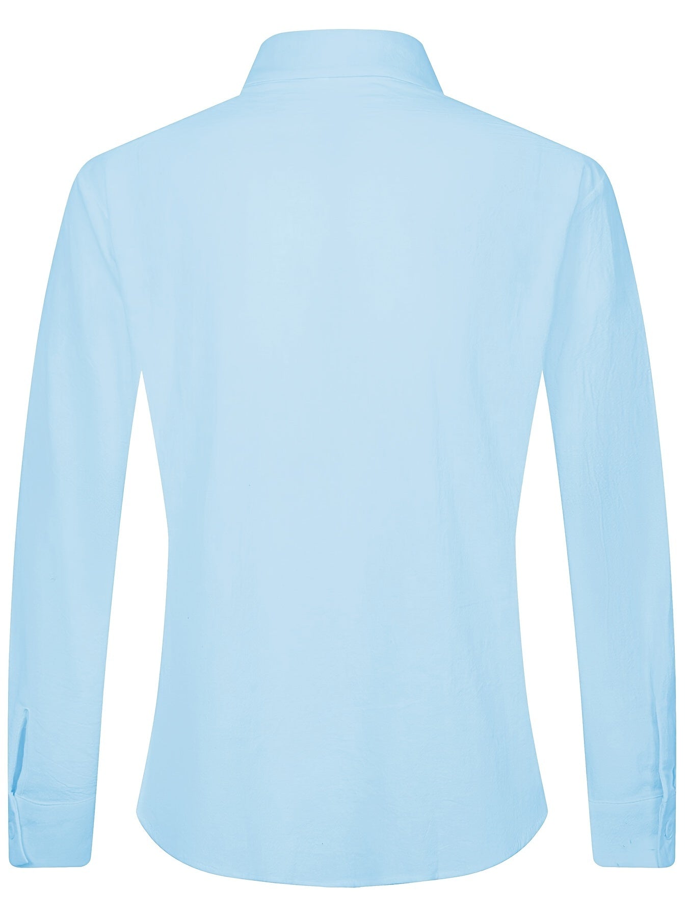 Solid Color Men's Cotton Long Sleeve Button Up Shirt, Men's Spring Fall Lapel Top