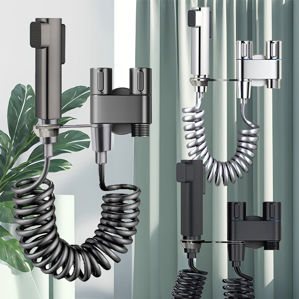 Square Dual-Mode Spray Gun with Mini Scratch-Resistant Stainless Steel Stand, Two Water Flow Options