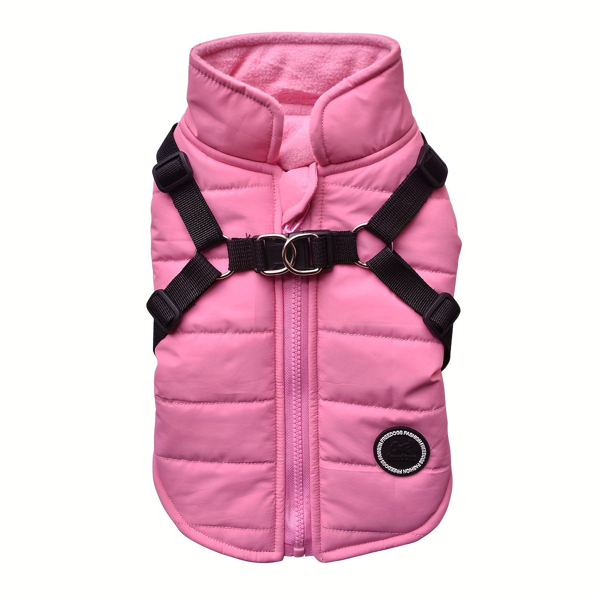 Warm Padded Dog Vest with Harness for Small and Medium Dogs - Red Coat for Extra Comfort and Security Christmas Gift