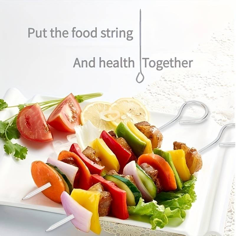 1pc, Air Fryer Rack With 4 Skewers, 19.0cm X 19.0cm X 6.99cm, Nonstick Stainless Steel Dehydrator Rack, Square Air Fryer Baking Rack, Baking Tools, Kitchen Gadgets, Kitchen Accessories