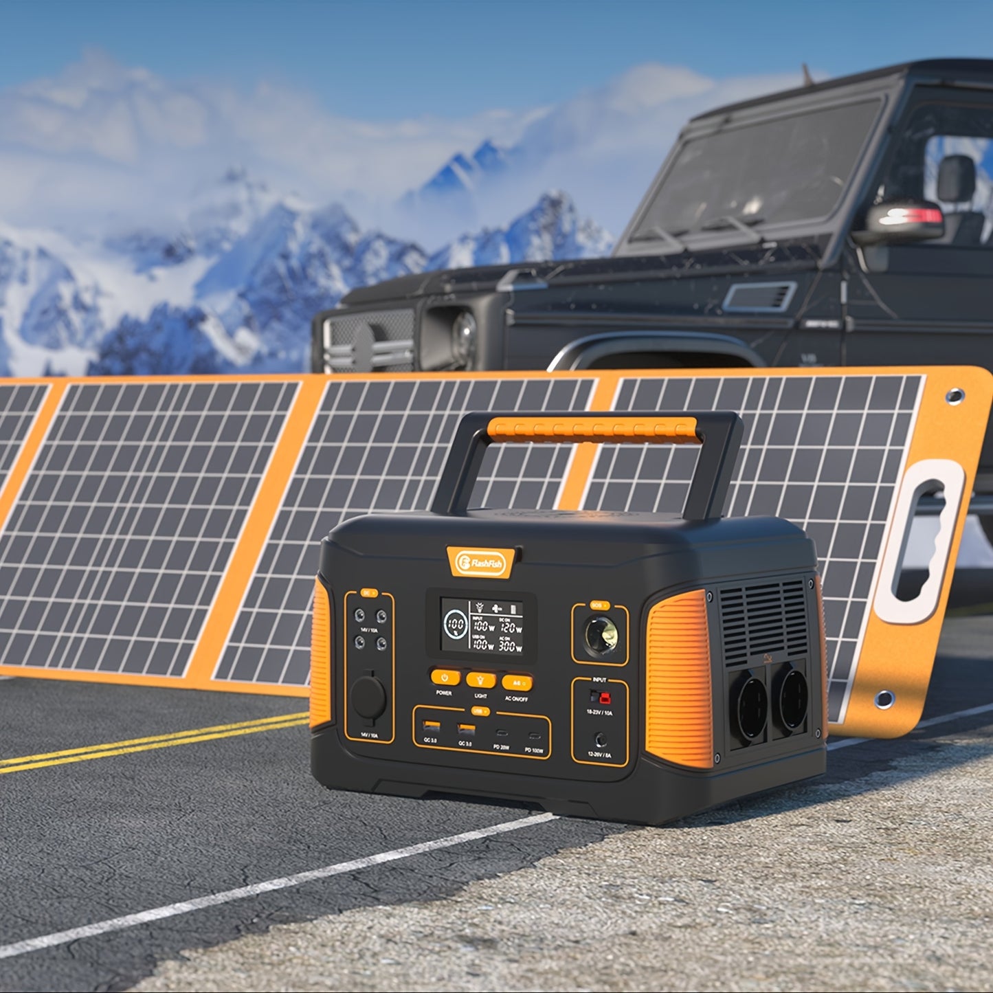 1000W Portable Solar Generator with Panel, Portable Power Station with Solar Panel 100W, 932.4Wh Lithium Battery Pack Power Source, Pure Sine Wave Inverter Portable Power Generator for Outdoors, Campings, RVs, Home Uses, Emer