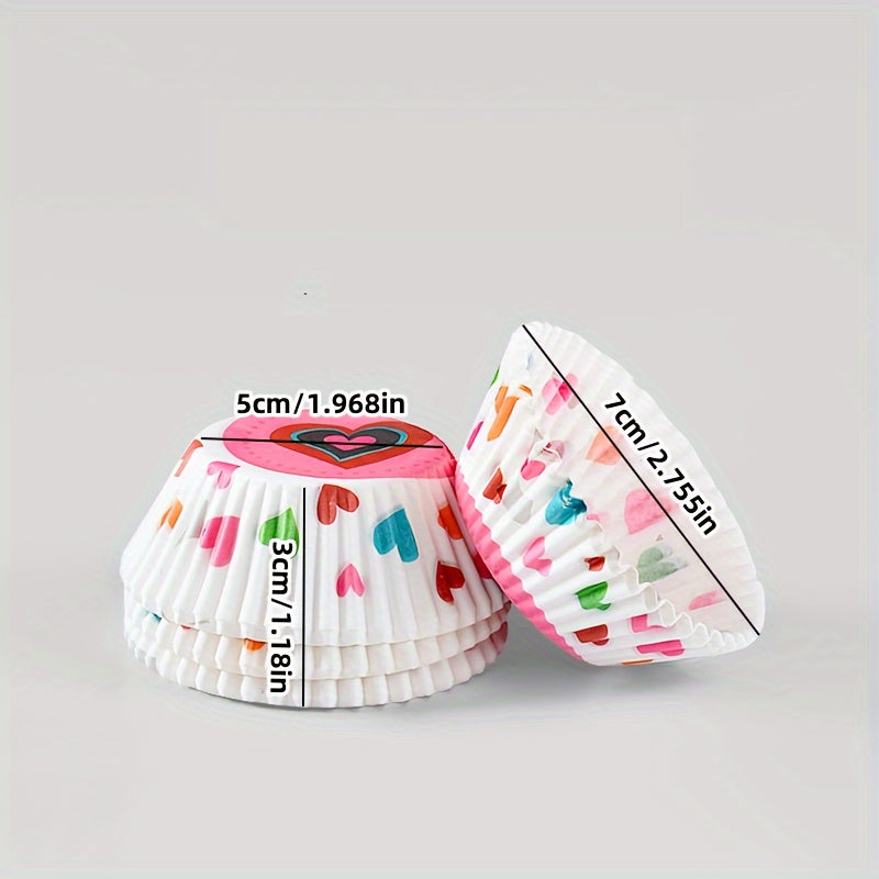 100pcs, Disposable Muffin Cups, Colorful Pattern Cupcake Cups, Greaseproof Paper Cupcake Liners, Muffin Molds, Baking Tools, Kitchen Gadgets, Kitchen Accessories