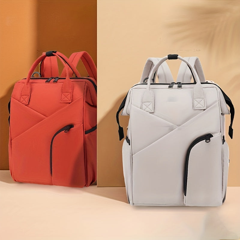 Multi-layer Space Large-capacity Solid Color Fashion Simple Mommy Bag Portable Multi-functional Backpack, Halloween Thanksgiving Day Christmas Gift