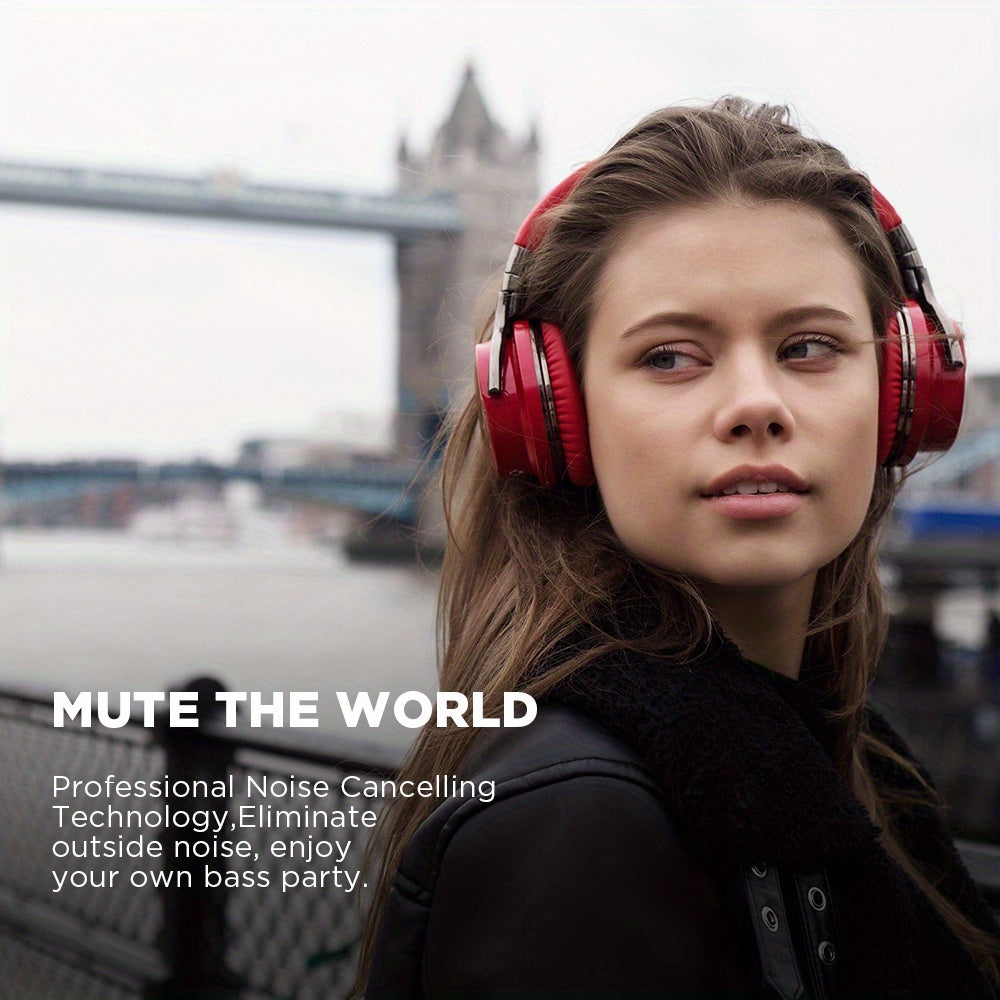 Wireless Headphones, Active Noise Cancelling Headphones with Microphone, Deep Bass, Over Ear Headphones, Comfortable Fit, 30H Playtime