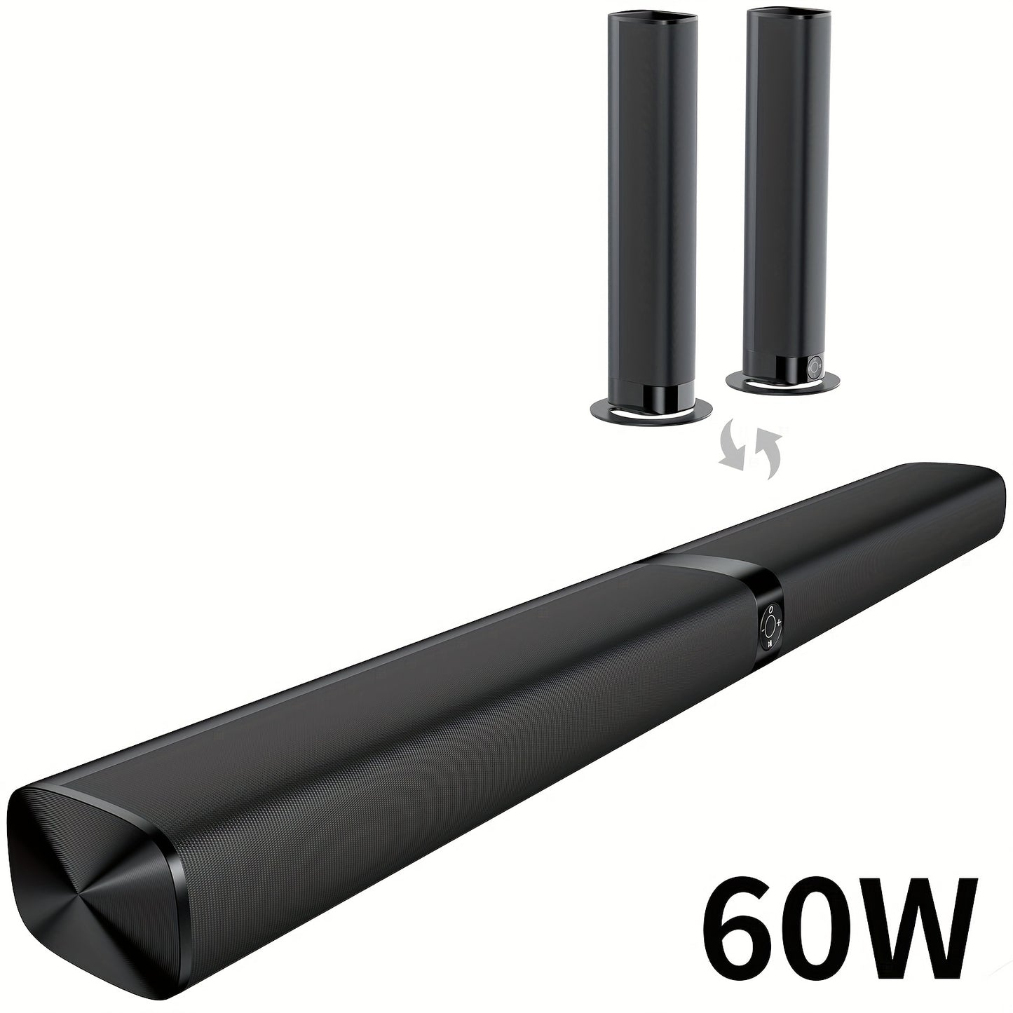 SoundBar For Smart TV, 2-in-1 Sound Bar Wireless Speaker, Deep Bass, TV Audio System With ARC/Opt/AUX For Enhanced Home Theater Sound