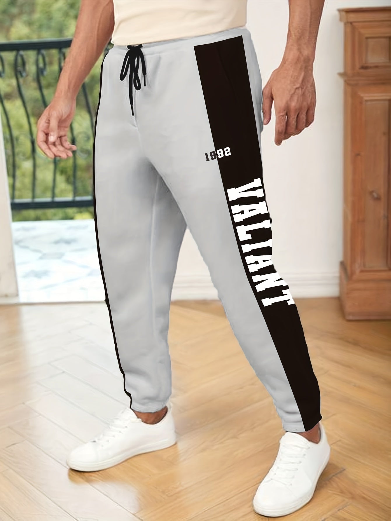 Letter Print Drawstring Sweatpants Loose Fit Pants Men's Casual Joggers For Men Winter Fall Running Jogging