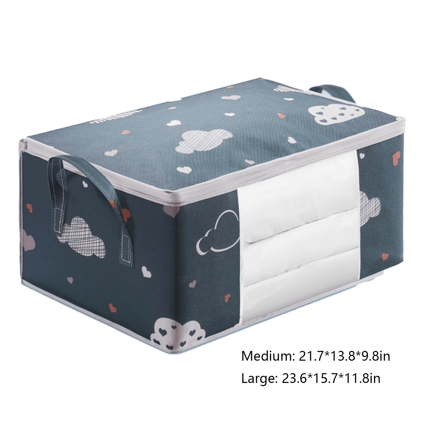 Large Capacity Clothes Storage Bag Organizer With Reinforced Handle, Suitable For Blankets, Bedding, Foldable With Sturdy Zipper, Clear Window Christmas, Halloween, Thanksgiving Gift Easter Gift