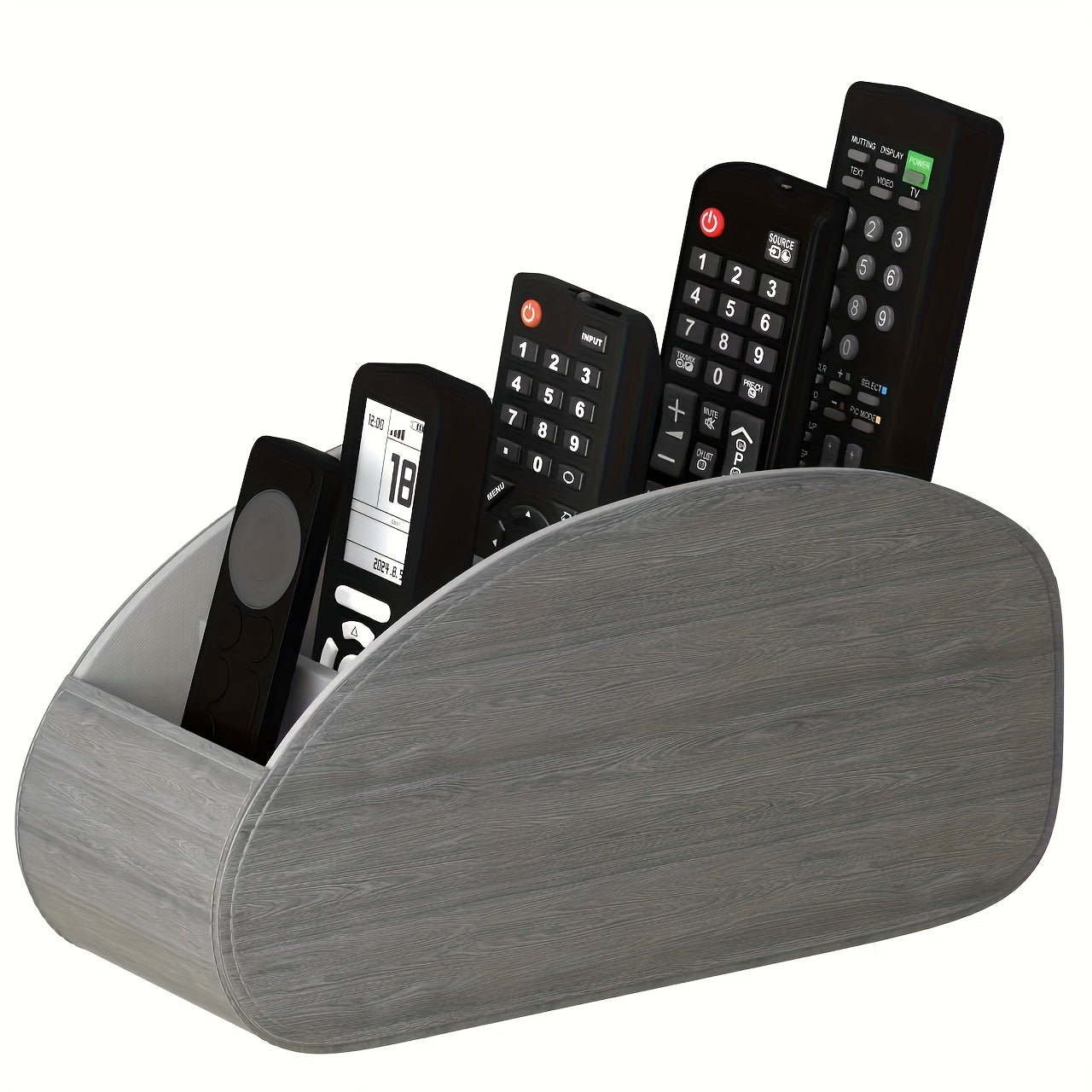 1pc Faux Leather Remote Control Holder - a Desktop Storage Box with 5 Compartments, Suitable for Organizing And Decorating Your Desk, Ideal for TV Remotes/Media Controllers/Office Supplies, a Home Open Storage Box, And a Hous