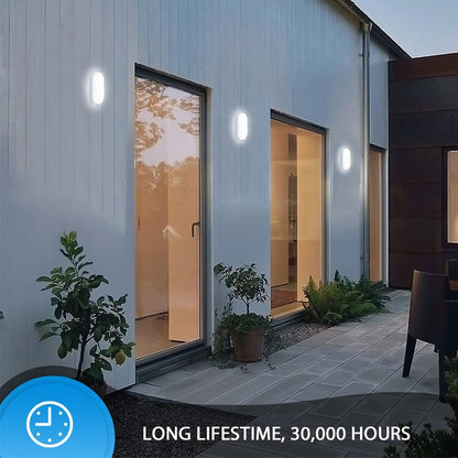 WOOKOT 18W Motion & Light Sensor Wall Light, IP65 Moisture-Proof 4000K Ceiling/Cellar Lamp with Semi-Flush Mount, 220-240V Hardwired for Outdoor/Indoor, Garage, Hallway, Stairs, Balcony, Storage Room, Basement, Ceiling Light