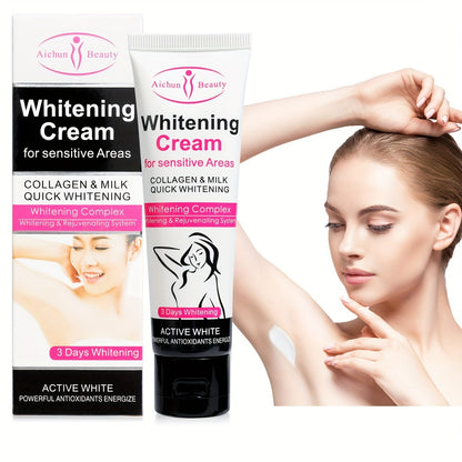 1pc Snow Bleach Cream, Skin Illuminating Cream, Radiance Cream For Intimate Area, Underarm, Knees, Elbows, Inner Thigh, Bikini Line, Armpit Parts, Body Dark Area Skin