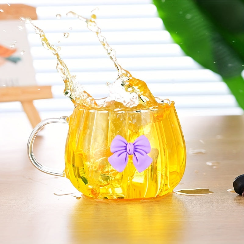 1pc Butterfly Pattern High Borosilicate Glass Coffee Cup, Heat-Resistant Vertical Ribbed Tea & Milk Mug, Durable Glass Drinkware, with No Assembly Required for Tea & Coffee