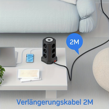 Múltiplas tomadas 12-Outlet 4000W com USB-C 20W