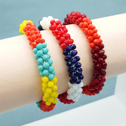 Esbbela 3pcs Bracelet Set Holiday Gift Beaded Artificial Crystal Stackable Strap Set with Elasticity Suitable for Women Men 16.51-20.32 cm Daily Vacation