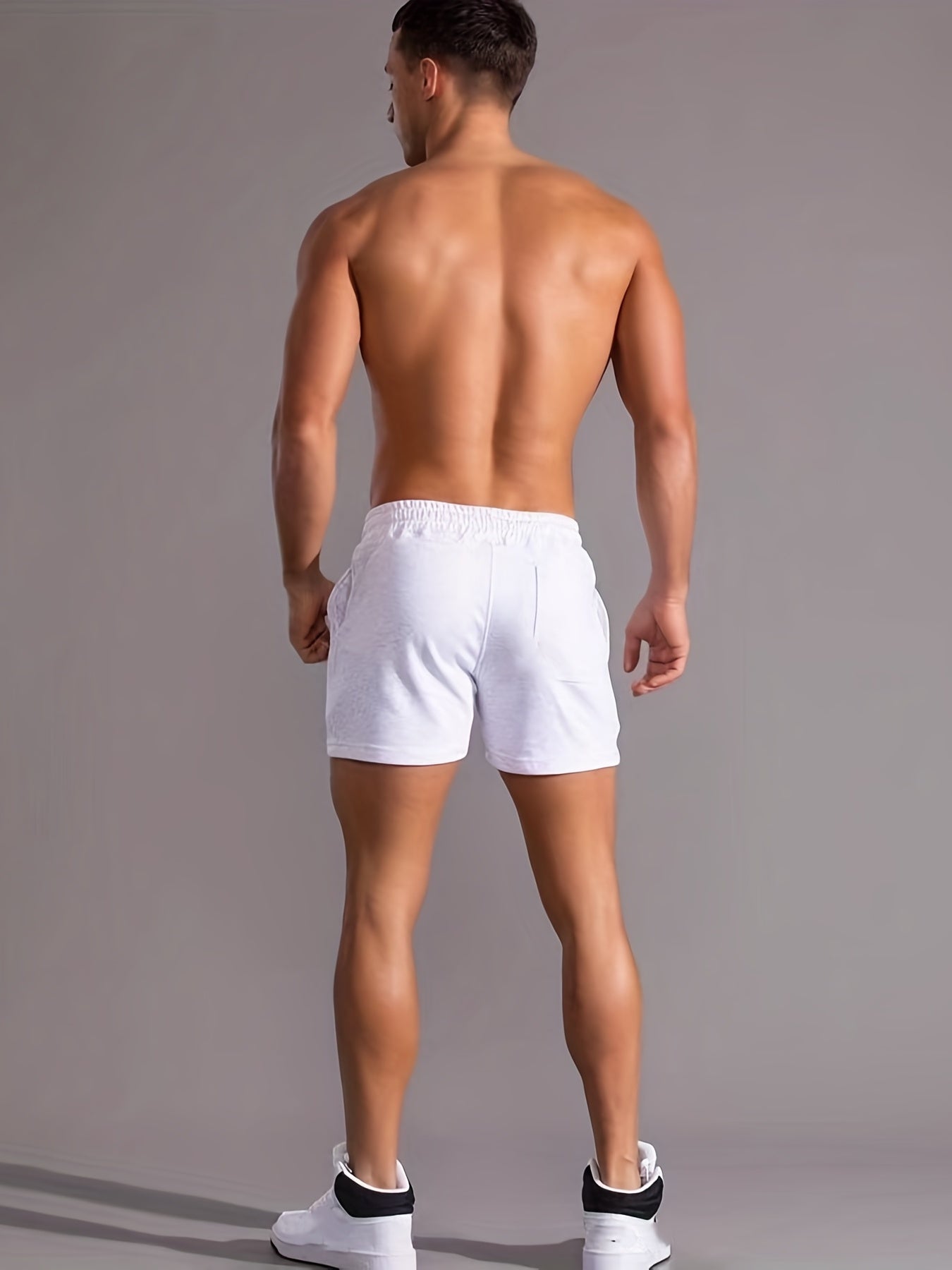 Slim Fit Comfy Active Shorts, Men's Casual Slant Pocket Stretch Waist Drawstring Shorts For Summer Basketball Running