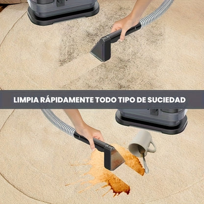 Aspirador de carpetes portátil de 800 W para limpeza de nódoas em sofás, camas, carpetes e estofos. Lavador de carpetes com aspirador, limpador profundo e removedor de nódoas. Aspirador de alcatifa com forte sucção e água.