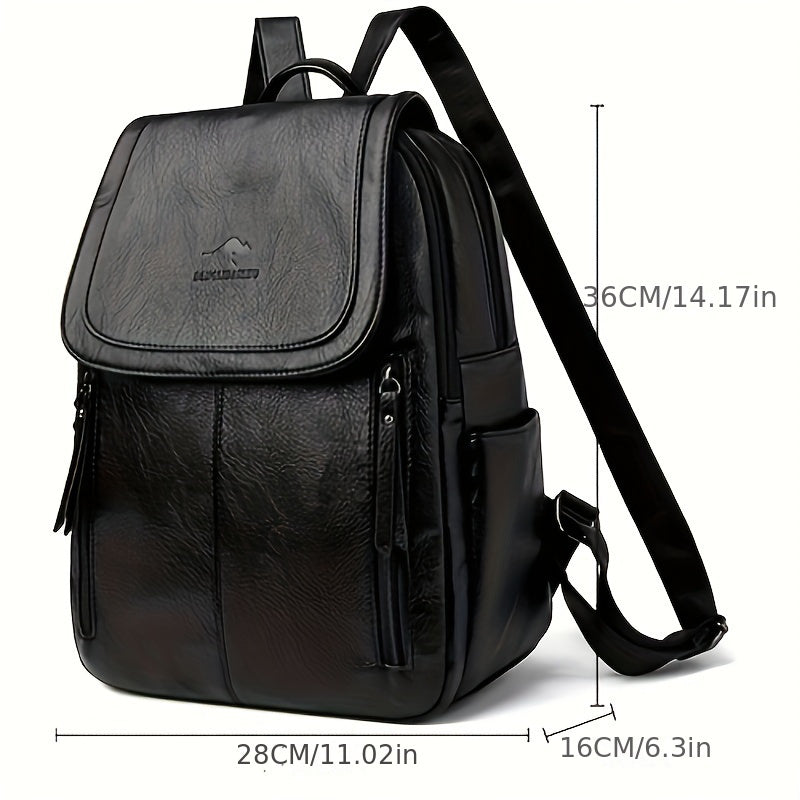 DENGLIDAISHU Women'S Summer Casual Backpack - Large Capacity Adjustable Strap, Brown Synthetic Faux Leather with Zipper Closure, Polyester Lining, Perfect for Travel & Everyday Use, Backpack for Travel, Secure Zipper Closure