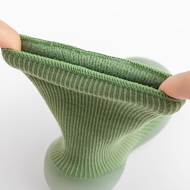 Casual Comfortable Slip On Rubber Sole Sock Shoes For Baby Boys, Breathable Non Slip Walking Shoes For Indoor Outdoor, Autumn And Winter