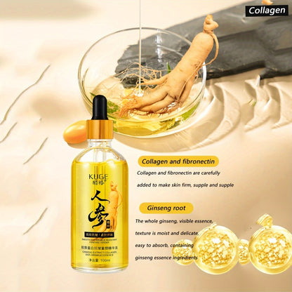 Ginseng Collagen Serum - Anti-Wrinkle Firming Moisturizer for All Skin Types, Deep Hydration, Even Skin Tone, Anti-Aging Skincare, Make Skin Younger-Looking, Face Use, 100ml/3.38fl.oz, Moisturizing Serum | Hydrating Formula,