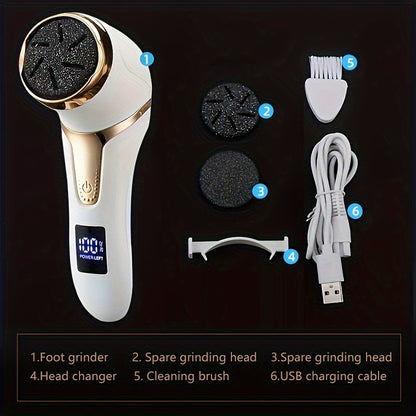 Electric Feet Callus Remover, Rechargeable, Portable Electronic Foot File Pedicure Tools, Electric Callus Remover Kit, Professional Pedi Feet Care For Dead, Hard Cracked Dry Skin Ideal Gift Electric Foot Repair Machine Suppor