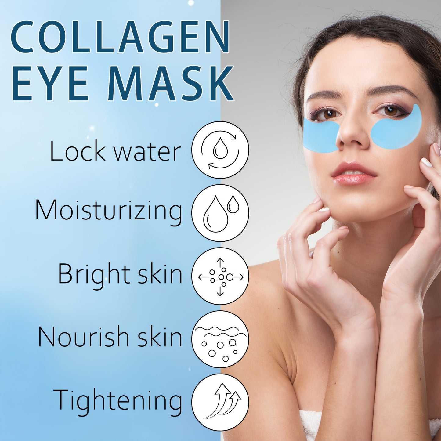 60pcs Xioimy Collagen & Retinol Under Eye Masks - Hypoallergenic Multi-Functional Gel Eye Patches for Tightening, Moisturizing & Firming - European Specialized Skincare for All Light Beige Types, Men & Women, Eye Patches Skin