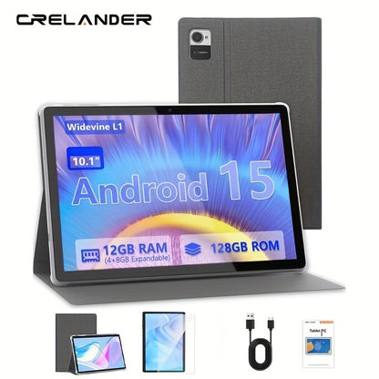 Tablet PC 2 em 1 CRELANDER W30 com Android 15, 12 GB de RAM (expansível para 4+8 GB) + 128 GB de ROM, com capa, teclado, rato e caneta opcionais, Wi-Fi 2.4G/5G, GMS, GPS, Google, iPad, Tablet PC, Tablet, Pad