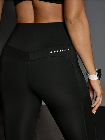 Women's High-Waisted Yoga Leggings with Side Pocket - Full-Length 7/8 Tummy Control Workout Pants, Mauve (Purple-Brown) Solid Color, Breathable Gym Pants for Pilates, & All-Season Wear, Non-Sheer Fitness Bottoms