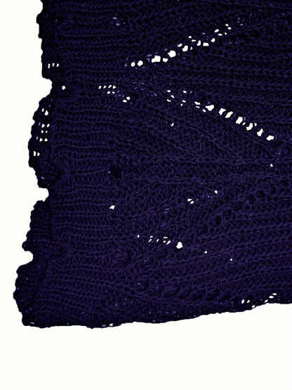 Crochet Scallop Trim Shorts, Casual Beach Wear Elastic Waist Shorts, Women's Clothing