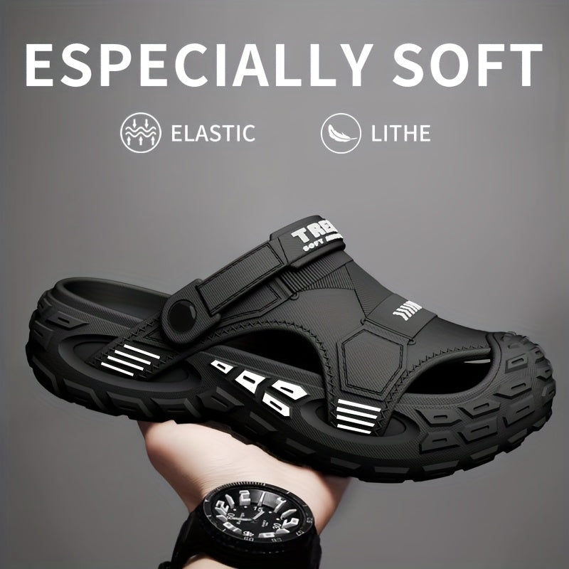 Men'S All-Season EVA Slip-On Sandals - Lightweight Non-Slip Beach Shoes with Arch Support & Cushioned Insole, All-Terrain Traction Tread - Quick-Dry Indoor/Outdoor, Office, Pool, Hiking - Easy-clean Casual Footwear For Men, P