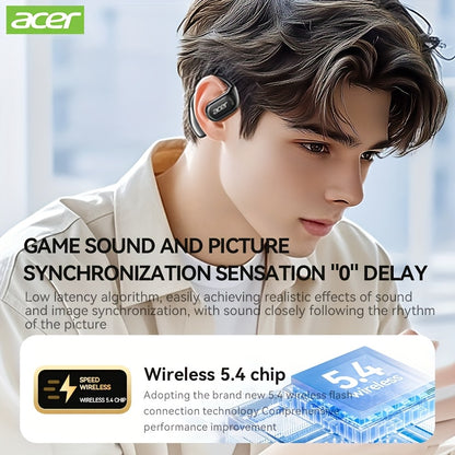 Auscultadores sem fios Acer OHR510 Pure Bass Sound - Novo modelo com design supra-auricular, bateria de longa duração e som de alta qualidade para desporto.