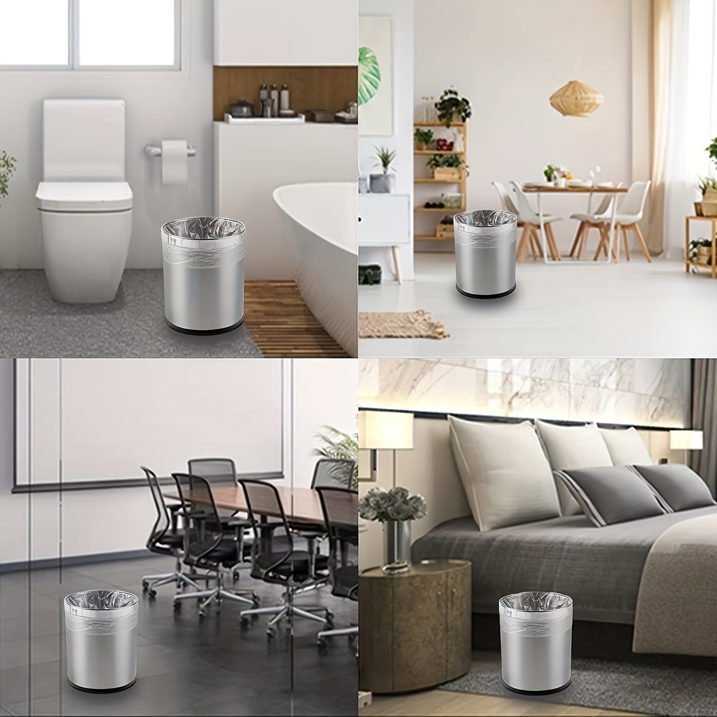 5 rolos com 100 sacos de lixo cada, capacidade de 9,99L (45,01 x 50,01 cm) - Alta qualidade, à prova de fugas, multiusos para casa, cozinha, escritório, escola, exterior e casa de banho - Sacos de lixo descartáveis ​​de plástico ecológicos.