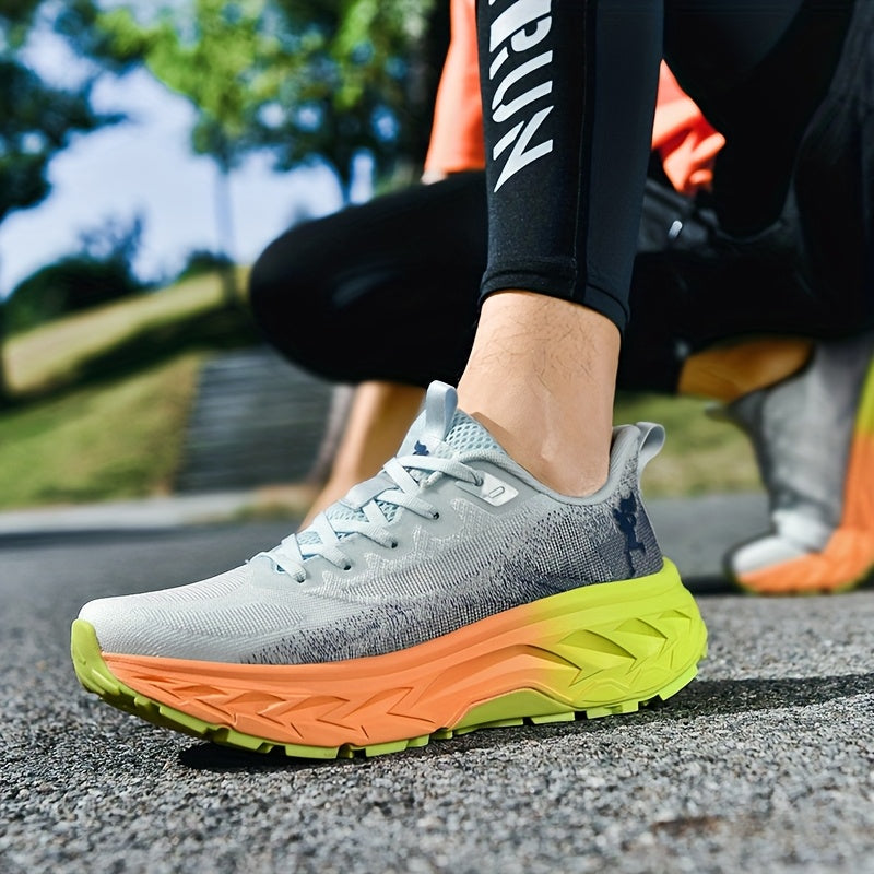 Unisex High-Performance Sports Shoes, on Large Sizes, MD Soft Sole, Breathable Knitted Mesh Upper, Flexible Fabric Lining, Trendy Design, Lightweight Body, All-Season Wear, Elegant Sneakers For Women, Chunky High Cut Sneaker,