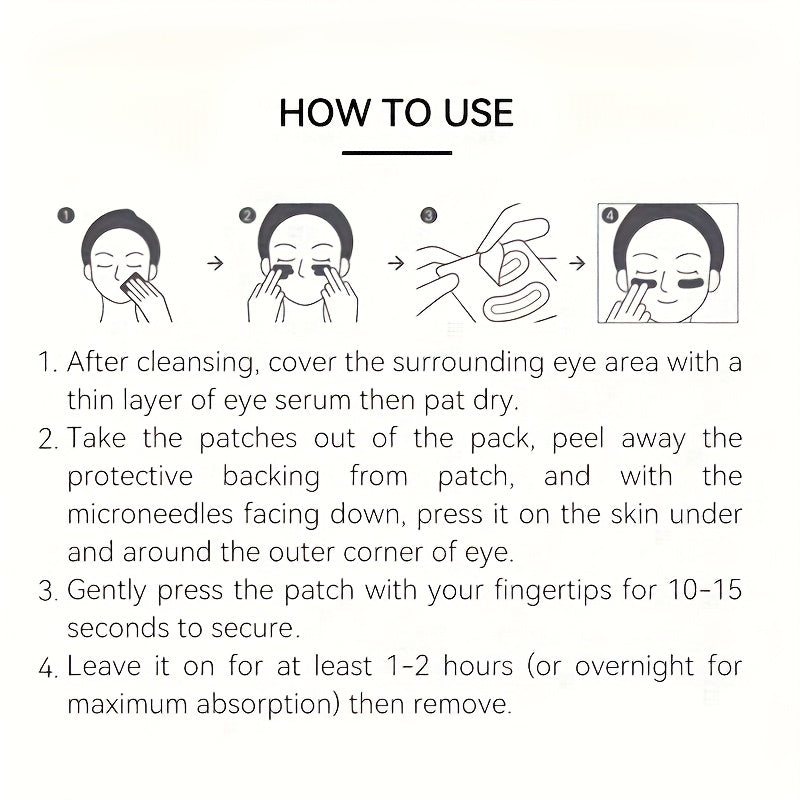 Hyaluronic Acid Soluble Dissolving 0.28mm Microneedle Under Eye Patches