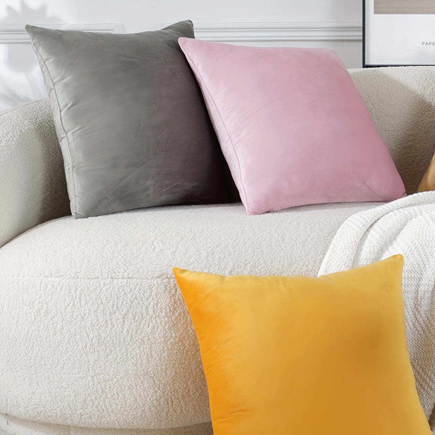 Fronha de almofada em veludo para outono/inverno