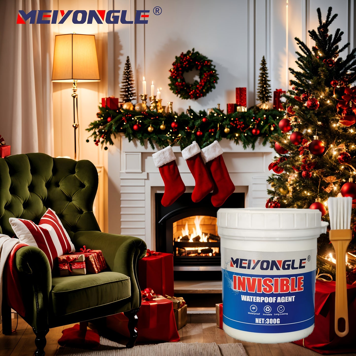 SuperStrong Waterproof Adhesive - Quick-Dry Leak Repair for Wall Tiles, Toilet Safe, Odorless Brick Protector, Ultimate Crack Filler - Durable, Water-Resistant Solution for External Walls, 300g/10.6oz, Christmas and Halloween