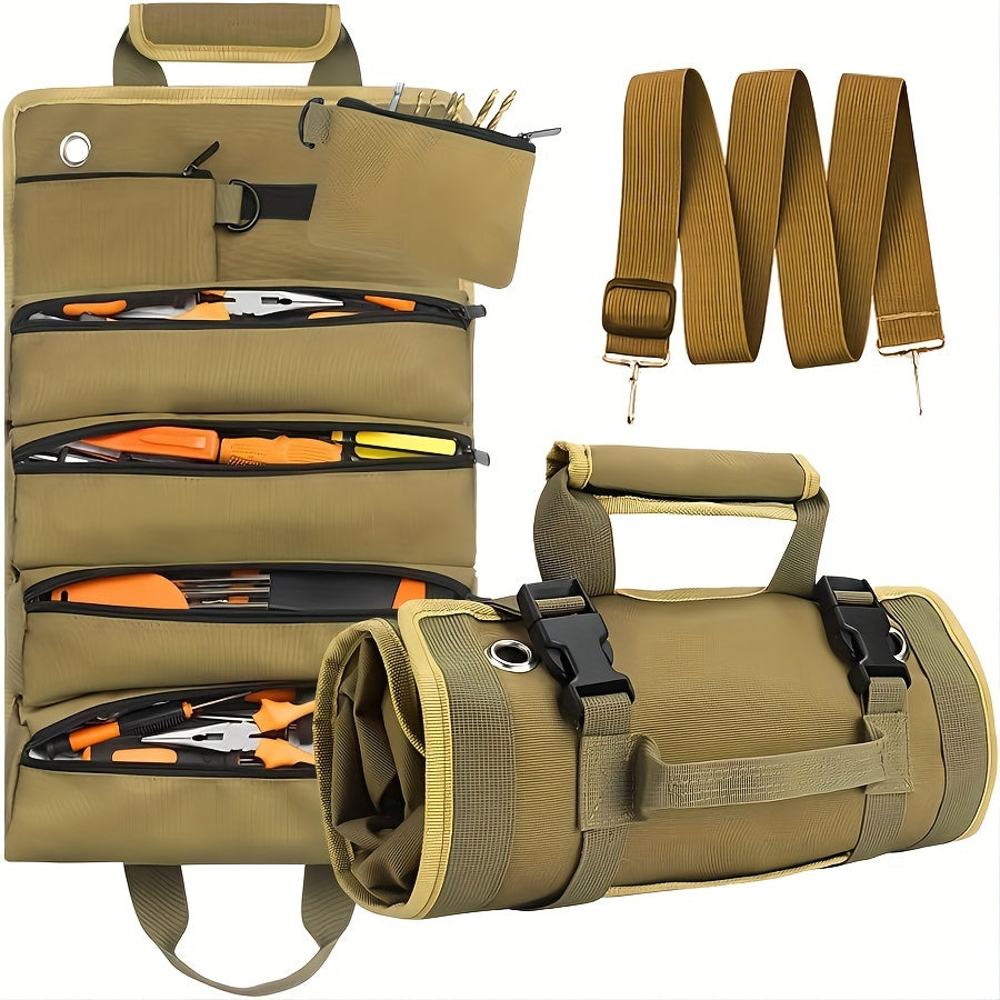 Tool Kit Set, Heavy-duty Tools Organizer For Men And Women, Portable Tools Storage Box With 2 Detachable Zipper Bags, Mini Portable Bag For Electricians And Mechanics