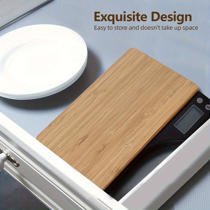 1pc, Kitchen Scale, Food Scale, Digital Food Scale, Portable High Accuracy Bamboo Panel Kitchen Electric Scale For Cooking Baking Weighing Food, Scales For Kitchen, Baking Scale, Kitchen Accessaries, Baking Tools Kitchen Acce