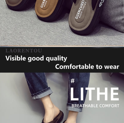 Chinelo de dedo casual de verão para homem - Resistente a odores, antiderrapante, durável, com sola macia e tira ajustável, design castanho e preto para uso diário e ao ar livre, calçado de praia | Chinelo de dedo elegante | Sola em PVC durável, sandália