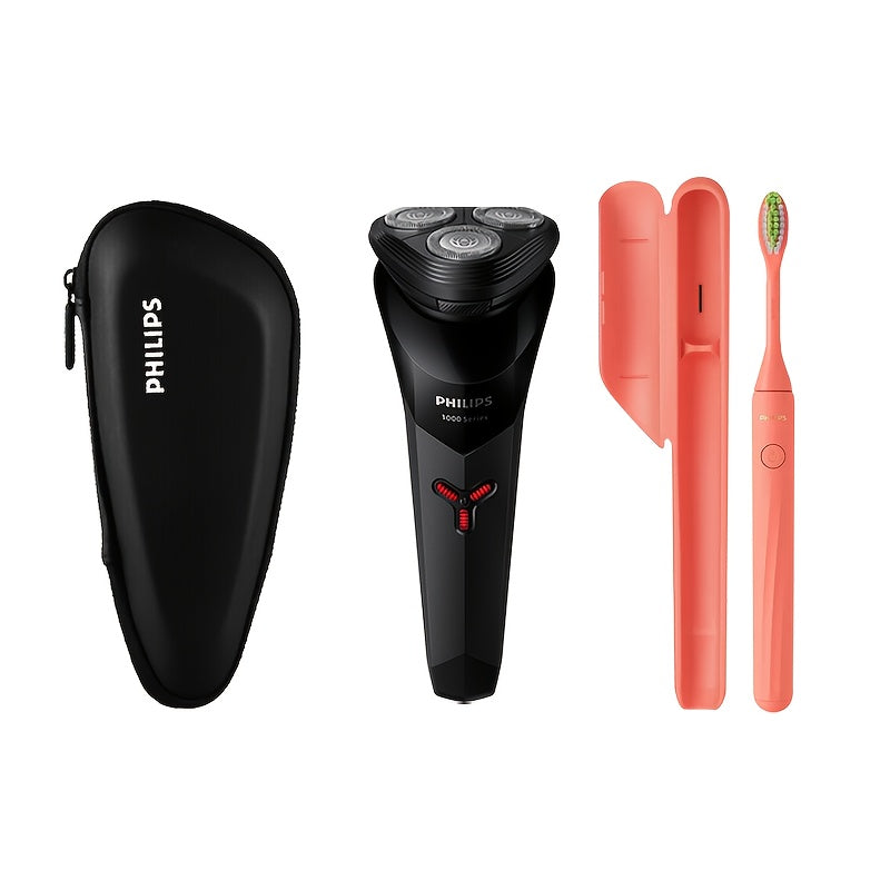 Philips Shaver Series 1000 Electric Hair Remover S1113 PowerCut Blade ContourFlex Razor Head Part IPX7 Fully Waterproof Automatic Sharpening 3D Floating Cutting Heads Ergonomic Design USB Charging, 1 Hour Full 30 Minutes Runt