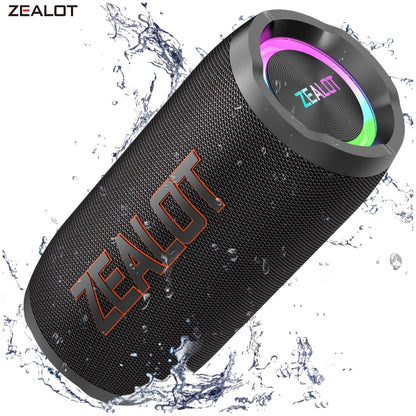 ZEALOT S76 50W Wireless Speaker, Outdoor Portable with RGB Lighting, 8-Hour Playtime, Supports Phone, Tablet, PC, TV. SD, USB, AUX, Dual Pairing Function, Suitable For Car, Camping, Beach, Party