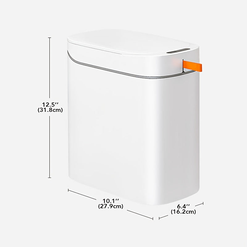 1pc 10 Litre Motion Sensor Trash Can for Bathroom, Automatic Trash Bin with Lid, Slim Rubbish Bin, Touchless Waste Bin, Small Garbage Can for Bathroom, Bedroom, Office, Kitchen, RV, Rechargeable, Auto-Adsorption Bag, Perfect