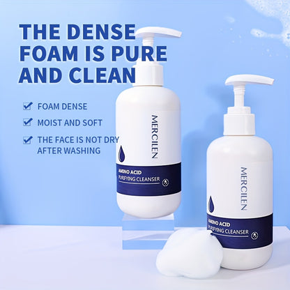 MERCILEN Amino Acid Facial Cleanser 200g - Fragrance-Free, Deep Pore Cleansing & Moisturizing Makeup Remover for All Skin Types