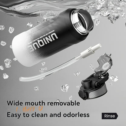 32oz nRMEi Insulated Stainless Steel Water Bottle with Pop-Up Lid, Handle & Straw - 316 Stainless Steel, BPA-Free, 4-Season Hot/Cold Retention, Large Capacity for Outdoor, Travel, Everyday Use, Insulated Water Bottle, Sleek M