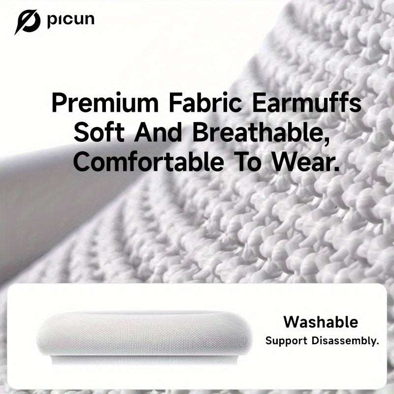 Picun F8 Pro Wireless Over-Ear Headphones with 52dB Hybrid ANC, Hi-Res Audio, Detachable Fabric Ear Cushions, Smart 5-Mic ENC, 140-Hour Standby, and Seamless Dual-Device Connectivity, Black, Wireless Headphones, Modern Headph