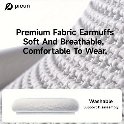 Picun F8 Pro Wireless Over-Ear Headphones with 52dB Hybrid ANC, Hi-Res Audio, Detachable Fabric Ear Cushions, Smart 5-Mic ENC, 140-Hour Standby, and Seamless Dual-Device Connectivity, Black, Wireless Headphones, Modern Headph